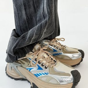 Men's Mech Black Rattlesnake Dad Shoes - Retro 90s Warrior Sports Sneakers for Couples, Stylish Running Footwear, National Trend