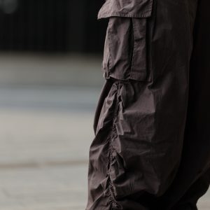 Men's Military Cargo Pants with Closed Pleated Design and Multiple Pockets - Tapered Casual Long Pants