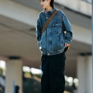 Men's Military Cargo Pants with Closed Pleated Design and Multiple Pockets - Tapered Casual Long Pants