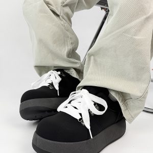Men's Niche Puff Sneakers - American Retro Thick-Soled Shoes, Ugly-Cute Big-Head Design, Trendy Height-Increasing Footwear