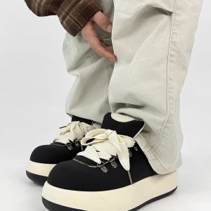 Men's Niche Puff Sneakers - American Retro Thick-Soled Shoes, Ugly-Cute Big-Head Design, Trendy Height-Increasing Footwear