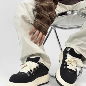 Men's Niche Puff Sneakers - American Retro Thick-Soled Shoes, Ugly-Cute Big-Head Design, Trendy Height-Increasing Footwear