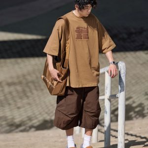 Men's Outdoor Functional Windbreaker Shorts, Quick-Drying Loose Seven-Point Pants with Large Pockets for Active Adventures