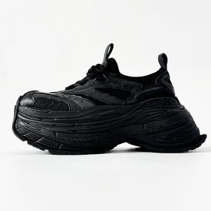 Men's Paris Black Knight Dad Shoes - Retro Thick-Soled Height-Increasing Sports Sneakers for Couples - Trendy European Style