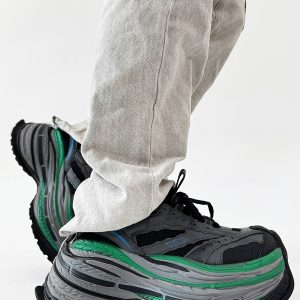 Men's Paris Black Knight Dad Shoes - Retro Thick-Soled Height-Increasing Sports Sneakers for Couples - Trendy European Style