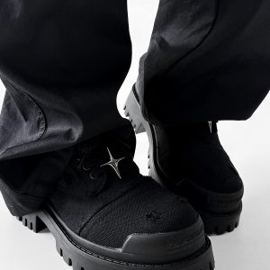 Men's Paris Canvas Derby Shoes, Height-Increasing, Round Toe, Distressed Denim, Thick-Soled British Style Commuting Footwear