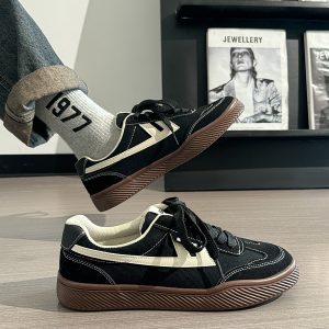 Men's Retro Black Canvas Sneakers - Summer Minimalist Soft-Soled Commuting Shoes, Stylish Breathable Design