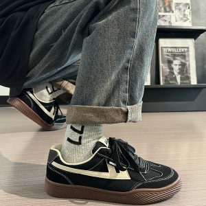 Men's Retro Black Canvas Sneakers - Summer Minimalist Soft-Soled Commuting Shoes, Stylish Breathable Design