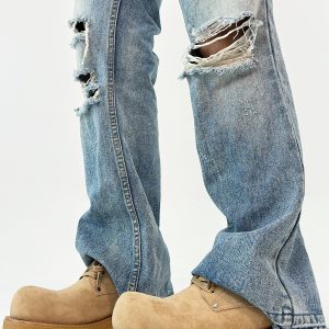 Men's Retro Brown Suede Derby Shoes with Mickey Mouse Design, Thick-Soled British Style, Trendy Oversized Footwear