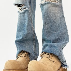 Men's Retro Brown Suede Derby Shoes with Mickey Mouse Design, Thick-Soled British Style, Trendy Oversized Footwear