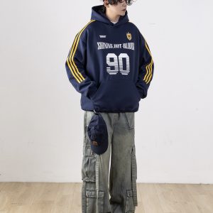 Men's Retro Patchwork Cargo Jeans with 3D Pockets - Loose Fit Commuting Casual Long Pants, Perfect for Y2K Style