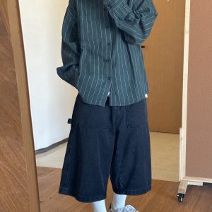 Men's Striped Long Sleeve Shirt with Heavy Industry Collar - Versatile Spring Commuter Wear