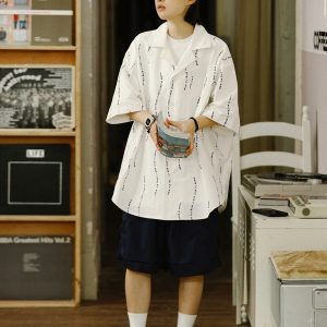 Men's Stylish Loose White Sports Shorts - Trendy City Boy Casual Five-Point Pants for Work & Play