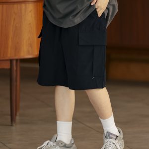 Men's Summer Loose Minimalist Straight-Leg Work Shorts, Slightly Stretchy, Wrinkle-Free Japanese Style Five-Point Shorts