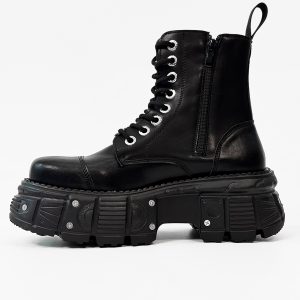 Men's Thick-Soled Cosplay Martin Boots with Side Zipper, Height-Increasing Platform Knight Boots, Punk High-Top Motorcycle Shoes