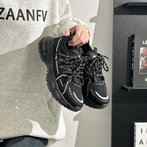 Men's Thick-Soled Dad Shoes - Retro Mesh Breathable Sports Casual Footwear for Summer, Versatile Y2K INS Trend