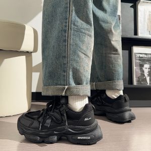 Men's Thick-Soled Dad Shoes - Retro Mesh Breathable Sports Casual Footwear for Summer, Versatile Y2K INS Trend