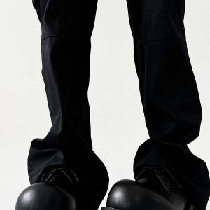 Men's Thick-Soled Derby Shoes, Height-Increasing Round-Toe Leather, Retro British Style with Pointed Mickey Design