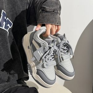 Men's Thick-Soled High-Top Shoes, Summer Mesh Breathable Sports Casual Footwear, Versatile White Sneakers