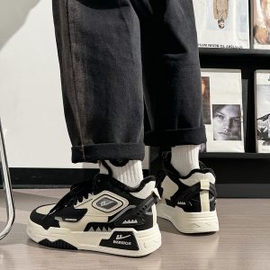 Men's Thick-Soled Sneakers - Korean Style Casual Sports Shoes for Spring & Autumn, Trendy Versatile Footwear