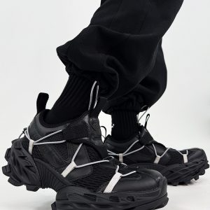 Men's Vintage Dad Shoes - Thick-Soled Breathable Mesh Height-Increasing Sports Shoes for Streetwear and Hiking