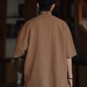 Men's Waffle Texture Loose Fit Solid Color Round Neck Short Sleeve T-shirt, Casual Versatile Couple Shirt, Y2K Inspired Style