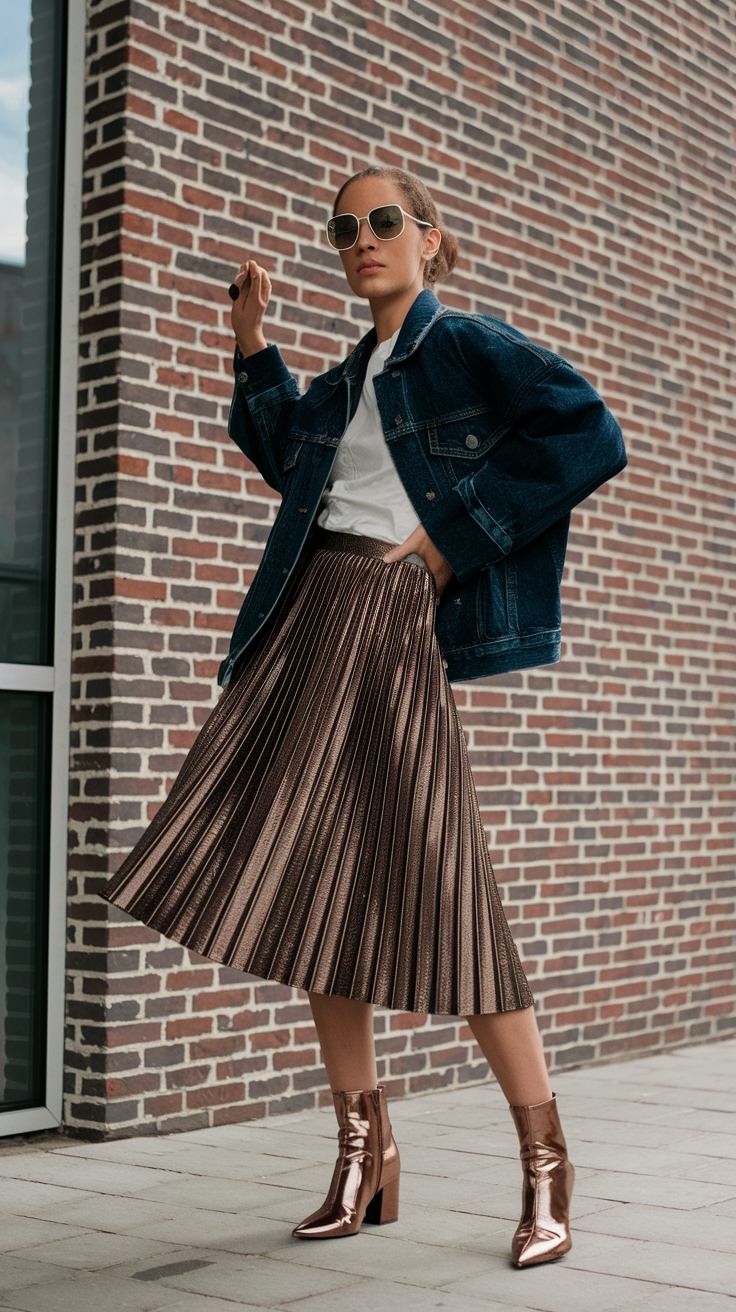 How to Create a Metallic Ankle Boots Outfit for Any Occasion outfit idea