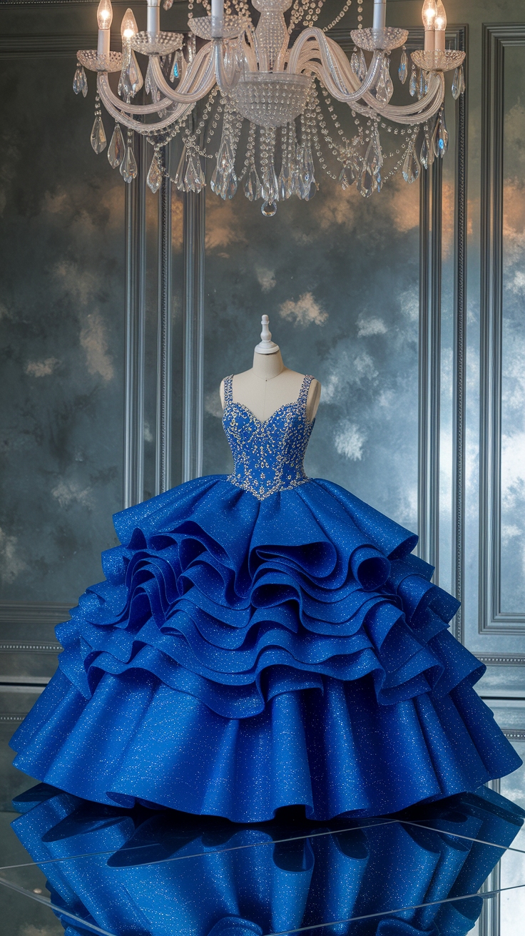 Stunning Metallic Blue Quince Dress for Special Moments outfit idea