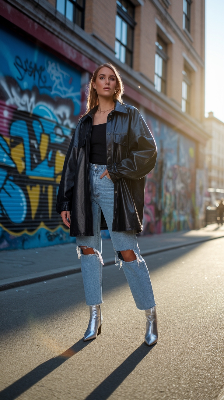 The Rise of Metallic Boots in Today's Fashion outfit idea