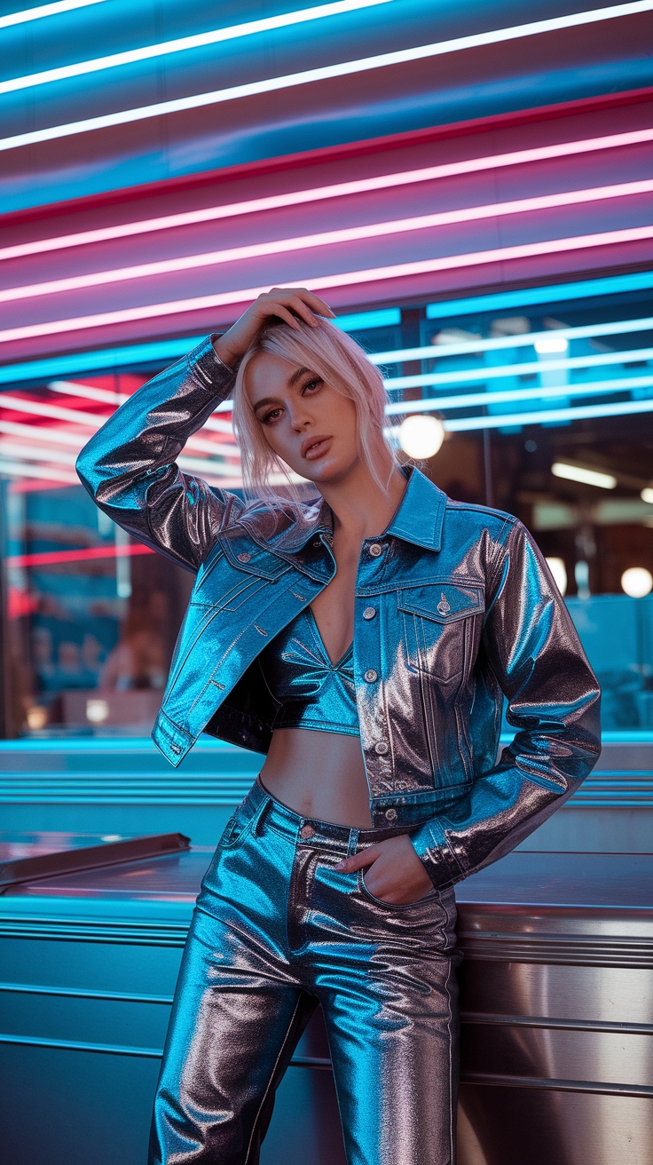Creating a Metallic Denim Outfit That Shines outfit idea