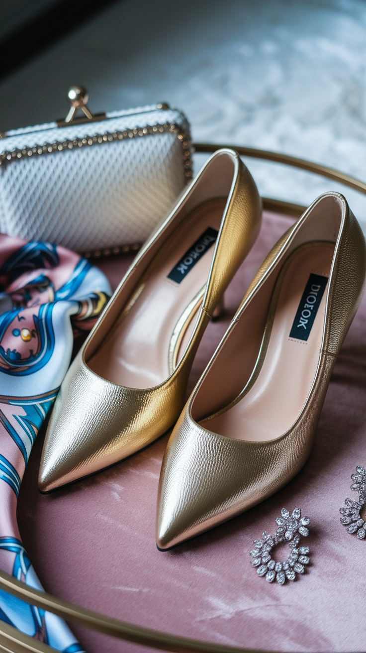 Finding the Perfect Metallic Kitten Heels for Your Wardrobe outfit idea