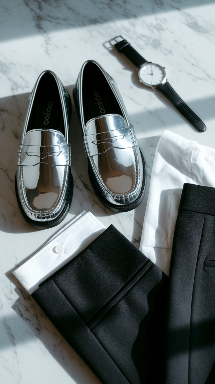 Comfort Meets Style in Metallic Loafers Outfit Ideas outfit idea