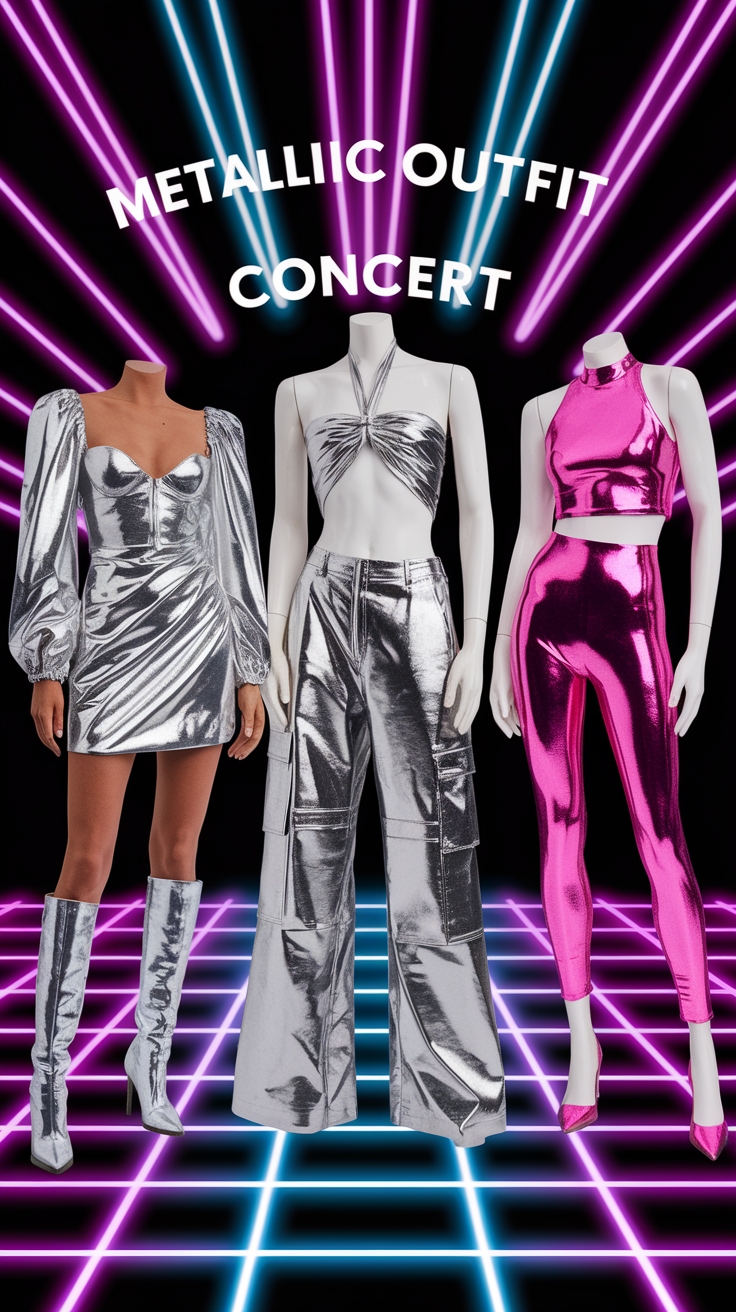 Metallic Outfit Ideas for Concerts That Shine Bright outfit idea