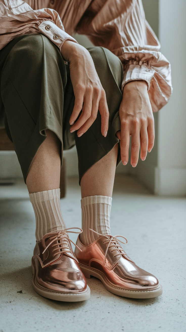 Trendy Metallic Oxfords Outfit for Fashion Lovers outfit idea