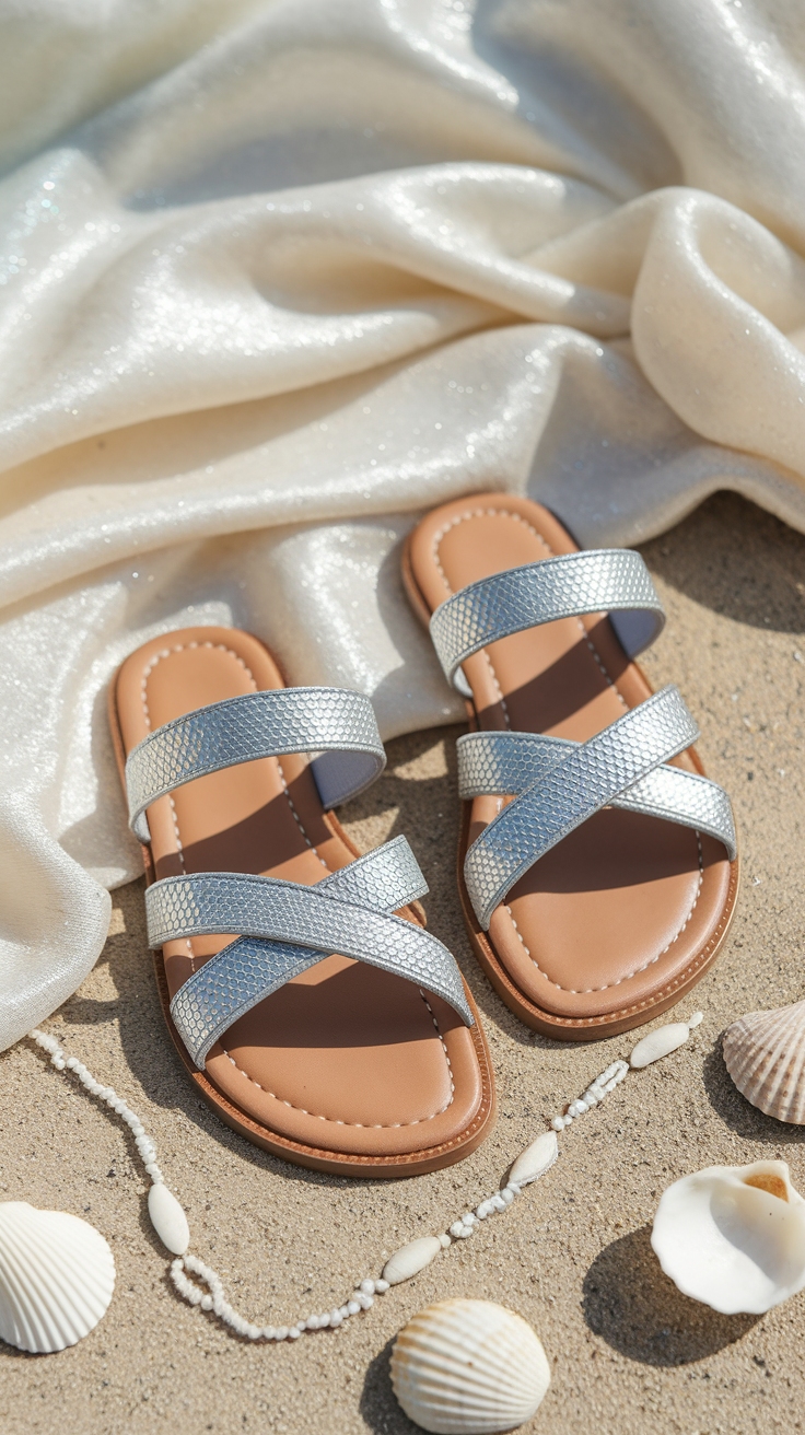 Chic Looks with Metallic Sandals for Summer outfit idea