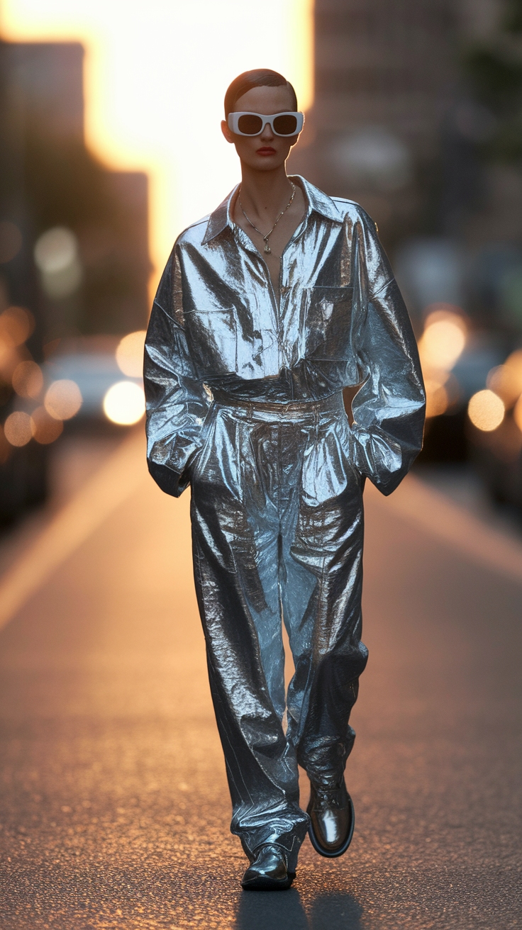 Metallic Shoes Outfit Silver: Dazzle in Every Step outfit idea