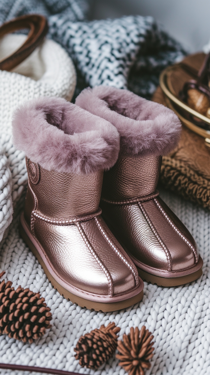 How to Rock Metallic Uggs This Winter outfit idea
