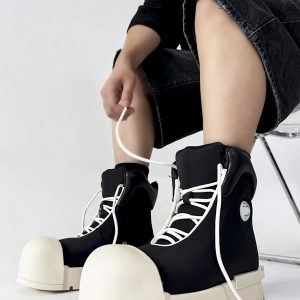 Mickey Mouse High-Top Sneakers for Men and Women, Thick-Soled Martin Boots, American High Street Style Couple's Shoes