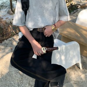 Mid-Century American Vintage Letter Embroidery Cut Short Sleeve T-shirt for Men & Women - Versatile Summer Tee