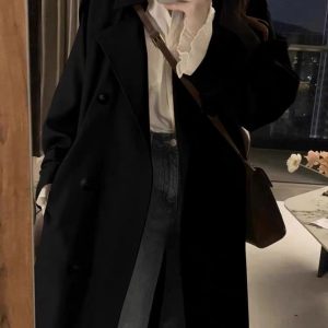 Mid-Length British Style Trench Coat for Women - Casual Spring Autumn 2024 Fashion, Petite Fit, Trendy Outerwear