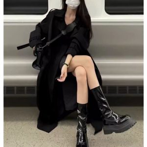 Mid-Length British Style Trench Coat for Women - Casual Spring Autumn 2024 Fashion, Petite Fit, Trendy Outerwear