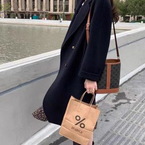 Mid-Length Gray Double-Sided Cashmere Coat for Women - 2024 Autumn Winter High-End Thick Woolen Outerwear