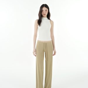 Mid-Low Waist Draped Cool Feeling Floor-Length Casual Pants for Effortless 90s-Inspired Style