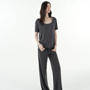 Mid-Low Waist Draped Cool Feeling Floor-Length Casual Pants for Effortless 90s-Inspired Style