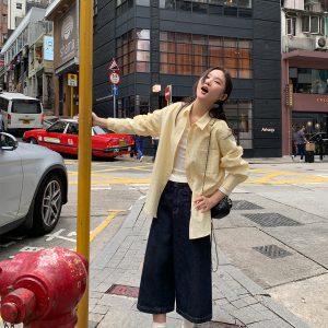 Mid-Low Waist Loose Straight Wide-Leg Denim Pants for Women - Original Color, 8-Point, Spring 2025 Fashion