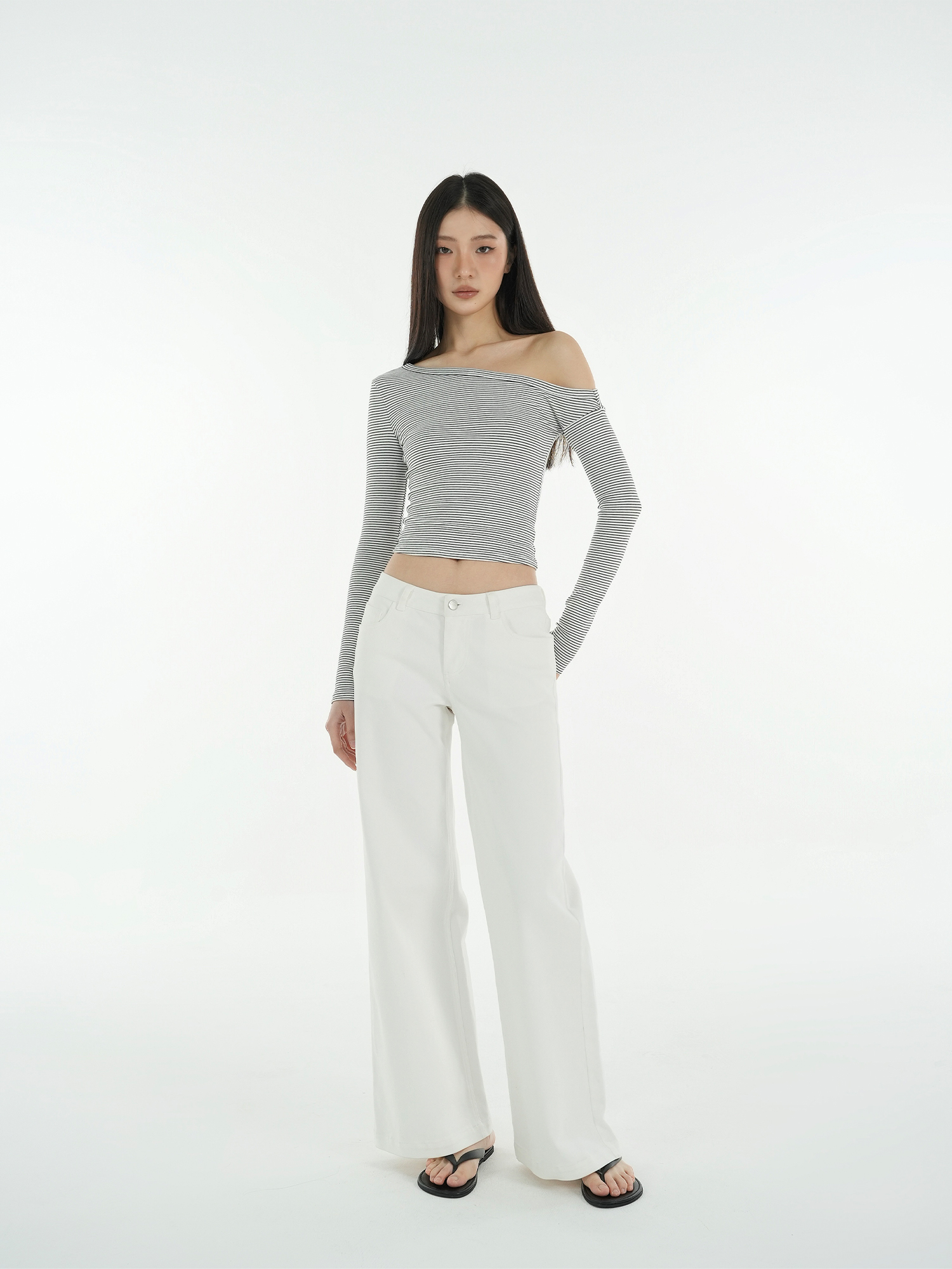 Mid-Low Waist Straight Leg Wide-Leg Stretchy White Jeans for Women - Trendy Y2K Style Denim Pants Mid-Low Waist Straight Leg Wide-Leg Stretchy White Jeans for Women - Trendy Y2K Style Denim Pants