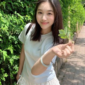 Milk Blue Slim Fit Shoulder-Strap T-Shirt for Women, Casual Summer Top, Short Sleeves, College Style, Trendy Versatile Fashion