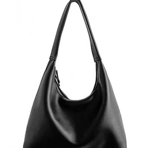 Milk Tea Color Minimalist Dumpling Bag - Soft Leather Retro Shoulder Underarm Bag in Korean Style for Versatile Everyday Use