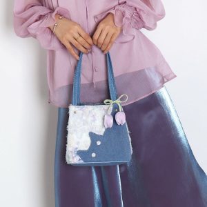 Mini Cowboy Cat Basket Bag for Women - Light Spring Crossbody Tote - Original Designer Style