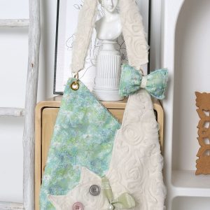 Mini Cute Chiffon Cat Underarm Bag - Spring Summer Green Daisy Crossbody Bag for Y2K Fashion Lovers